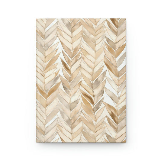 Beige Herringbone Pattern Journal