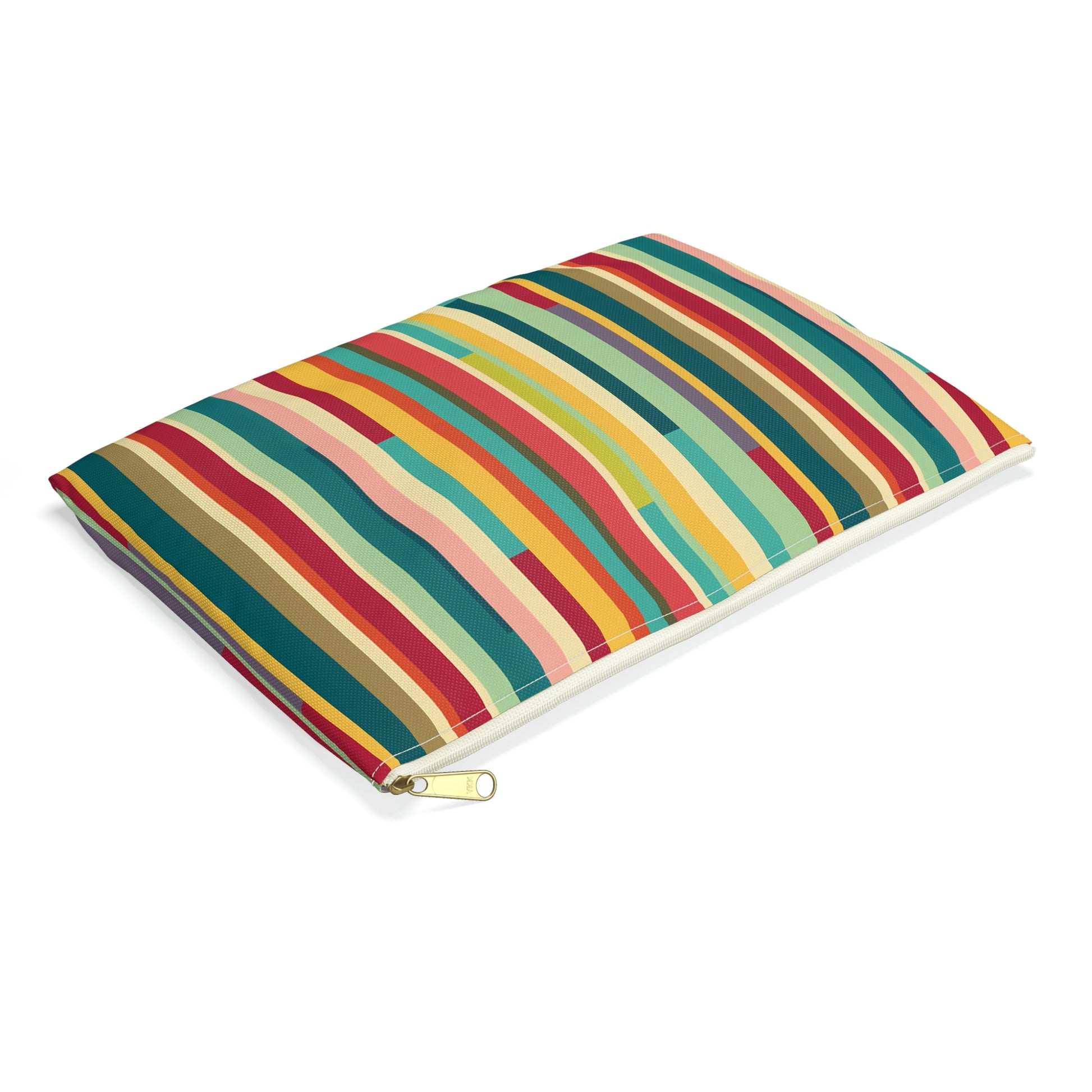 Colorful Technicolor Stripes Pattern Pouch