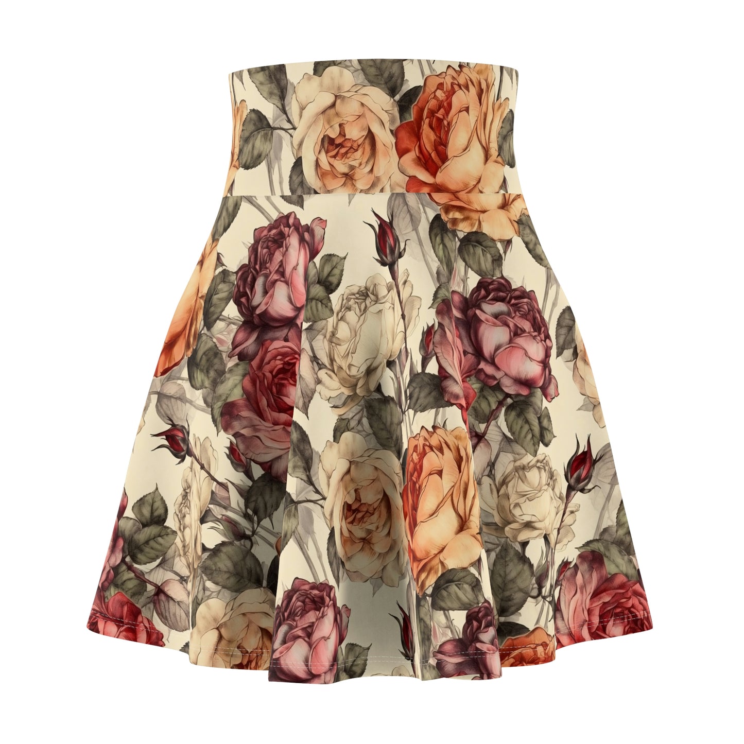 Vintage Roses Pattern Skirt