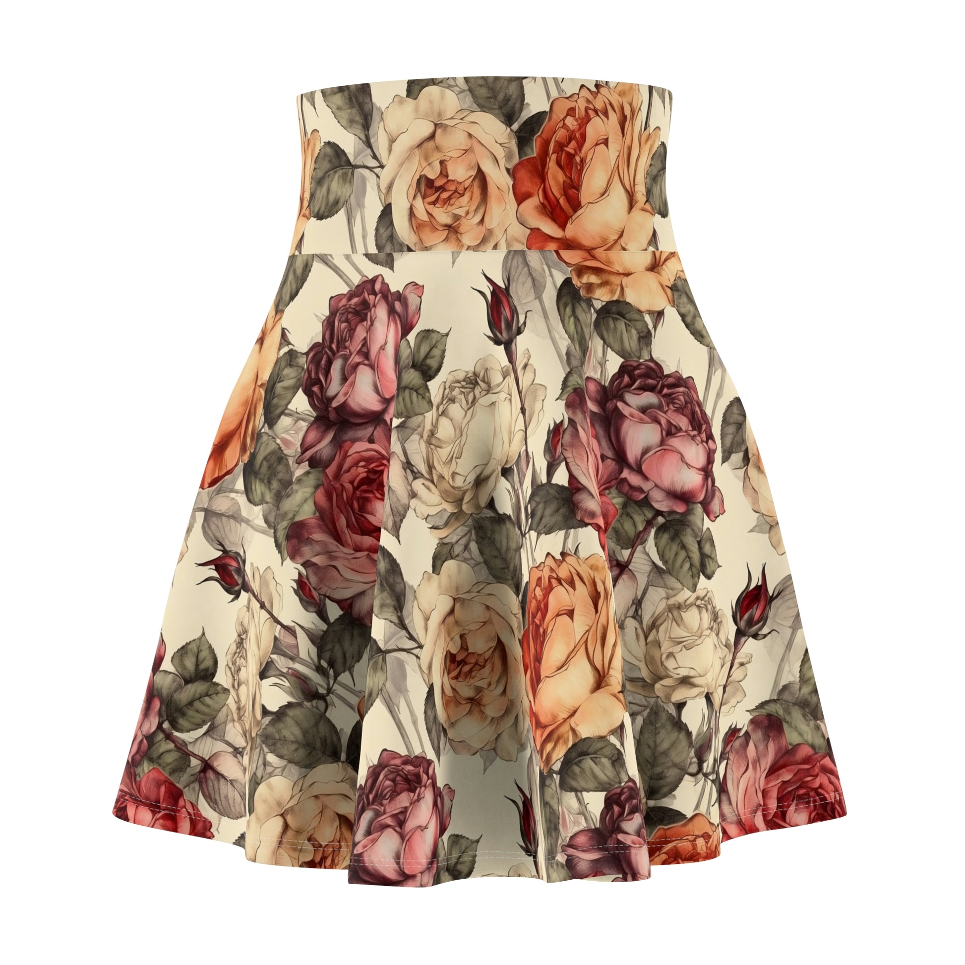 Vintage Roses Pattern Skirt