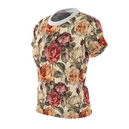 Vintage Roses Pattern T-Shirt