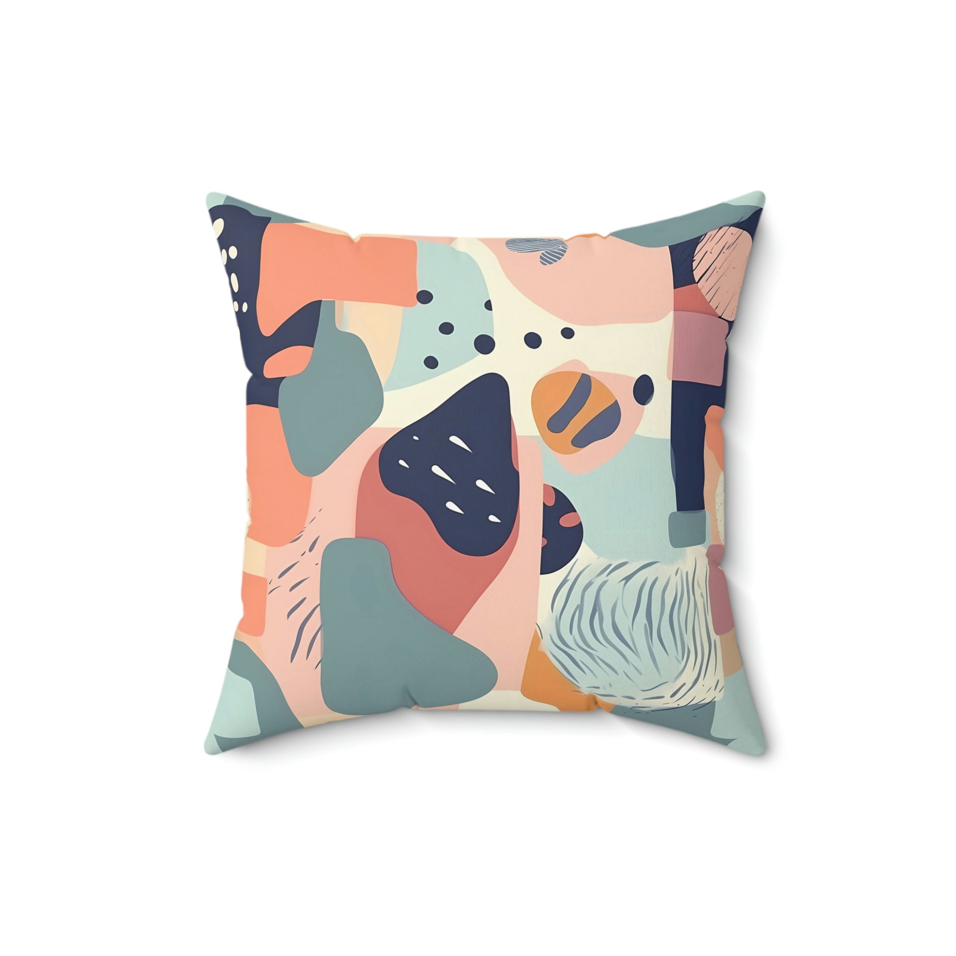 Pastel Shapes Pattern Square Pillow