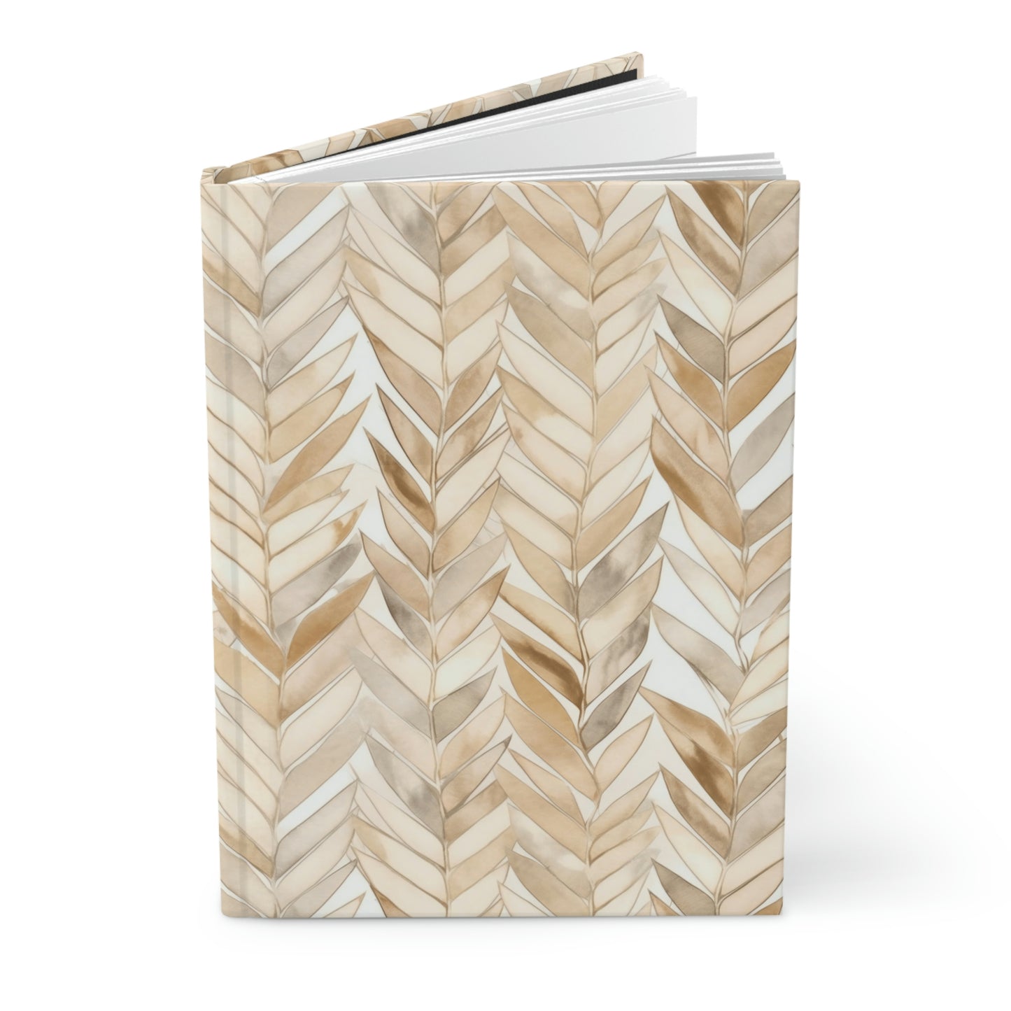 Beige Herringbone Pattern Journal