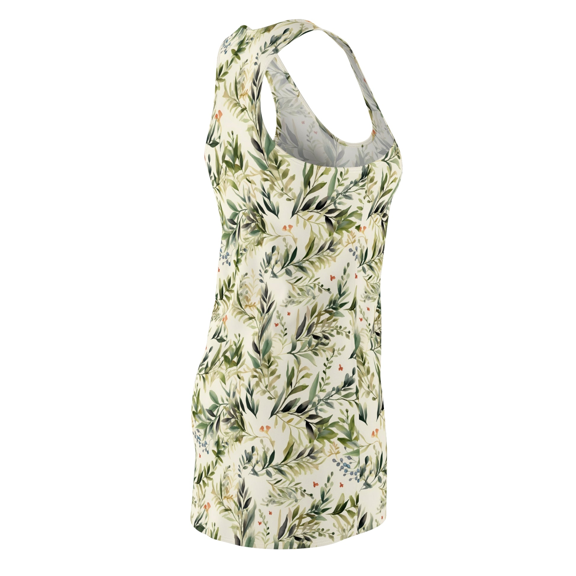 Flora Whispers Dress, flowers and leaves pattern