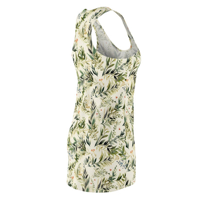 Flora Whispers Dress, flowers and leaves pattern